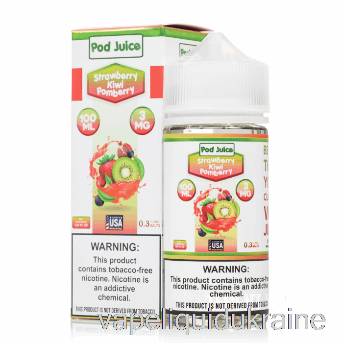 Vape Ukraine Strawberry Kiwi Pomberry - Pod Juice - 100mL 12mg